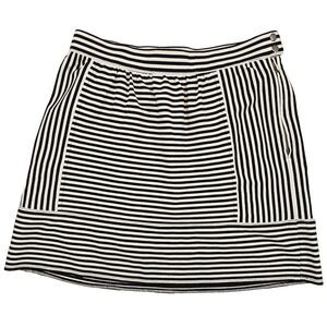 Madewell Mini Skirt Striped Festival Preppy Nautical Grunge Black White 2‎